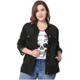 thumbnail image 2 of GRACE & GRANDEUR Women's Plus Jean Jacket Button Closed Cropped Denim Jacket, 2 of 4