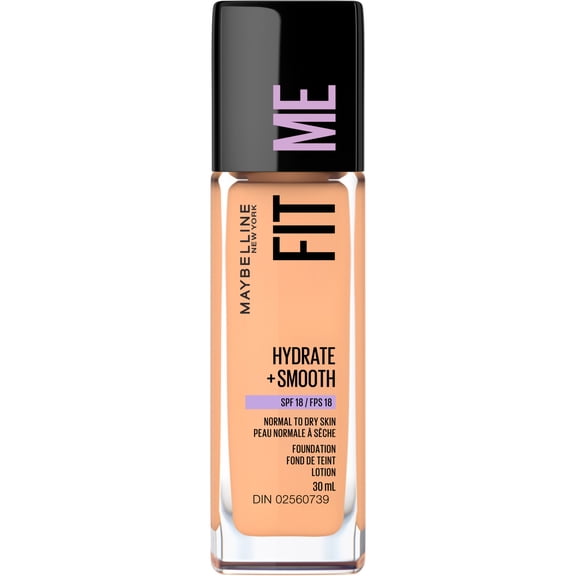 Maybelline Fit Me Hydrate + Smooth Fond De Teint FPS 18, Buff Moyen