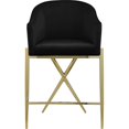 thumbnail image 4 of Meridian Furniture Xavier Black Velvet Counter Stool with Gold Metal Legs, 4 of 8