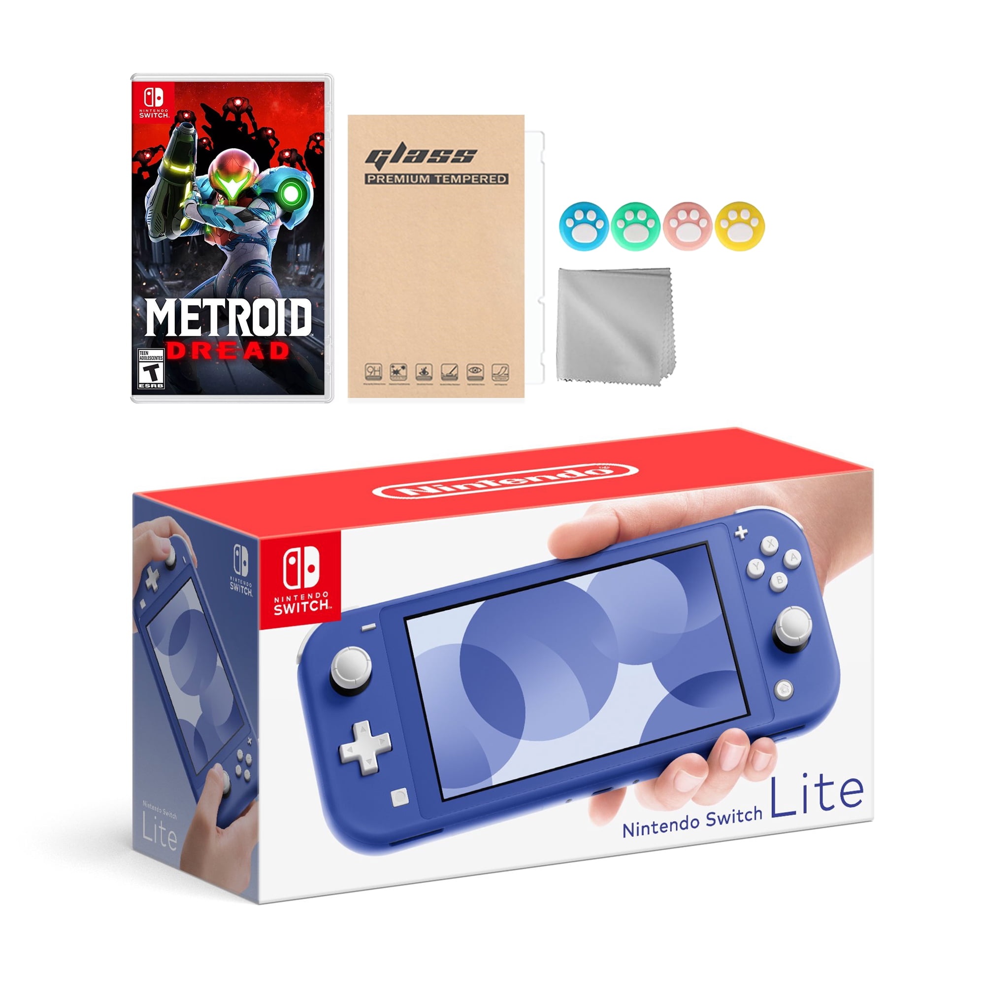 Nintendo Switch Lite Blue with Metroid Dread and Mytrix Accessories NS Game Disc Bundle Best Holiday Gift