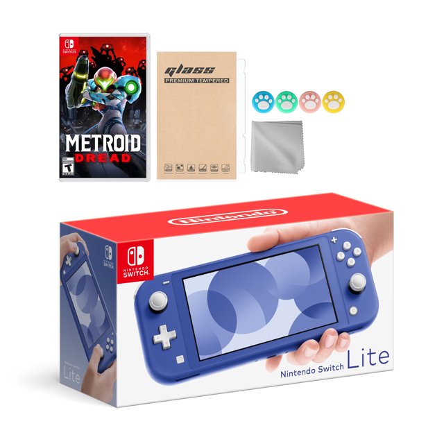 Nintendo Switch Lite Blue with Metroid Dread and Mytrix Accessories NS Game Disc Bundle Best Holiday Gift