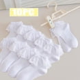 thumbnail image 3 of Girls White Socks Kids White Socks Solid Breathable White Socks 10Pc, 3 of 8