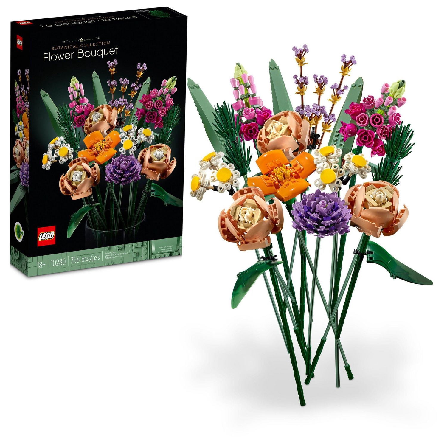 LEGO Botanicals Flower Bouquet Building Set - Artificial Flowers for Decoration for Home and Display, Ages 18+ - Small Fake Flowers for Table, Desk, Office - Birthday or Anniversary Gift Idea - 10280
