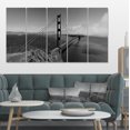 thumbnail image 1 of Golden Gate Bridge in Gray Panorama - Sea Bridge Canvas Art Print, 1 of 3