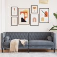 thumbnail image 1 of vidaXL Chesterfield Sofa with Bolsters 3-Seater Dark Grey Velvet, 1 of 5