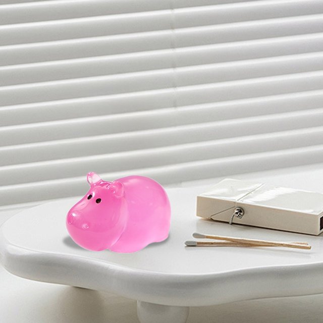 Adorable Luminous Hippo Desktop Ornament Night Light For Home And