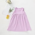 thumbnail image 2 of Robe Sans Manches pour Tout-Petites Filles, Tunique Unie, Robe Trapèze Évasée, Robe d'Été Fluide pour Enfants 1-8 Ans, 2 of 7