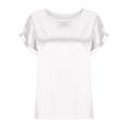 thumbnail image 5 of EQWLJWE Hauts d'Été pour Femmes Hauts pour Femmes Liquidation Mode T-Shirt d'Été pour Femme à Col Rond Uni à Manches Courtes Aguichant Blouse, 5 of 5