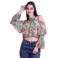 thumbnail image 2 of Moomaya Plus Size Cold Shoulder Top Printed Ladies Tops Blouses Women Party Tops, 2 of 4