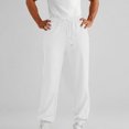 thumbnail image 2 of aohooy Men's Fleece Elastic Bottom Jogger Sweatpants - Drawstring Workout Track Running Gym Athletic Pants with Pockets White,XXXL, 2 of 8