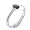 thumbnail image 3 of Birthstone Oval Ring with Shoulder Accents - Smokey Quartz (June), 3 of 5