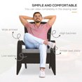 thumbnail image 4 of Outsunny Rattan Adirondack Chair Wicker Fire Pit Chair with Cushion Grey, 4 of 10