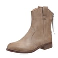 thumbnail image 2 of Cameland Bottes Mi-Mollet Rétro Unies pour Femmes Talons Moyens Bottes à Bout Rond Bottes à Fermeture Éclair Arrière, 2 of 5