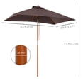 thumbnail image 3 of Outsunny 6.6x5ft Fir Patio Umbrella, Market Parasol with Tilt, Ribs Coffee, 3 of 10