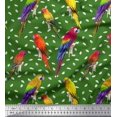 thumbnail image 1 of Soimoi Green Rayon Fabric Macaw Parrot Bird Print Fabric by Yard 42 Inch Wide, 1 of 3