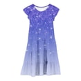 thumbnail image 3 of Girls Dresses Casual Gradient Ruffle Sleeve Round Neck Layered A-Line Dress for Daily Outdoor Use 6-15 Years, 3 of 6