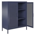 thumbnail image 4 of Channing 2 Door Accent Cabinet-Mesh Metal Locker, Navy, 4 of 9