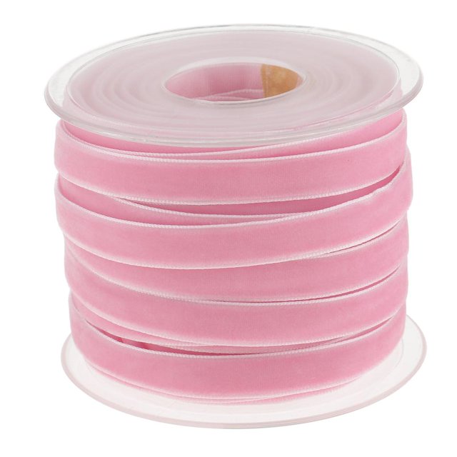 jifeng 20 Yards Decorative Velvet Ribbon Headband Clips Bow Decoration Craft Pink pink as described