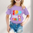 thumbnail image 2 of PMVFHDE Hauts Mignons Hauts pour Fille 2025 Robe T-Shirt Fille Hauts d'Été Fille 2025 Maillots de Bain Fille Hauts Garçon et Fille Mode Décontractée Imprimé Col Rond Ample Manches Courtes T-Shirt Haut Violet, 2-3 Ans, 2 of 4