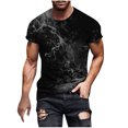 thumbnail image 2 of Qertyioot Hommes Imprimer Manches Courtes Col Rond T-shirt Casual Mode Manches Courtes Dégagement, 2 of 5