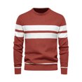 thumbnail image 1 of Innerwin Sweater Long Sleeve Men Jumper Tops Daily Wear Crew Neck Loose Knitted Sweaters Red L, 1 of 2