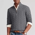 thumbnail image 2 of cfhntfmh Men's Quarter Zip Sweaters Slim Casual Collared Long Sleeve Textured Pullover Tops Fall Winter Cable Knitted Sweaters, 2 of 6