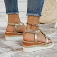 thumbnail image 4 of Sandales à Plateforme Bohèmes pour Femmes, Robe, Plage, Décontractées, Espadrilles en Lin, Talon Compensé Épais, Slingback, Été, 4 of 6