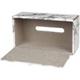 thumbnail image 2 of ORUYROP Leather Tissue Box Holder-Waterproof Rectangular Tissue Box Cover Vintage Napkin Paper Holder for Home,Office&Car Decor (White Marble with Golden Rim), 2 of 5