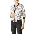 thumbnail image 4 of INSPIRE CHIC Blouson Bomber pour Femme Coupe Ajustée Léger à Fermeture Éclair Blanc P, 4 of 8