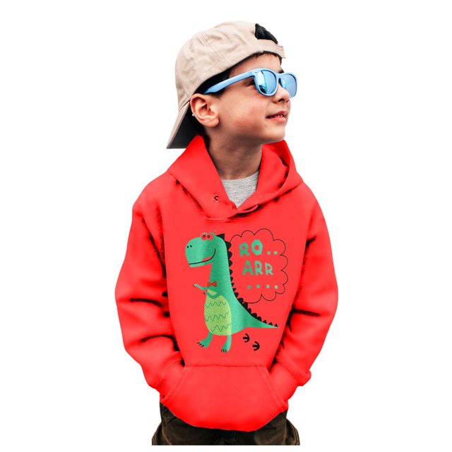 WEAIXIMIUNG Chandails en Molleton Garçons Col Rond Camion Chemise Dinosaure Manches Longues Chandail Tops Tees