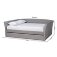 thumbnail image 3 of Baxton Studio Delora Queen Size Light Grey Upholstered Daybed with Trundle, 3 of 11