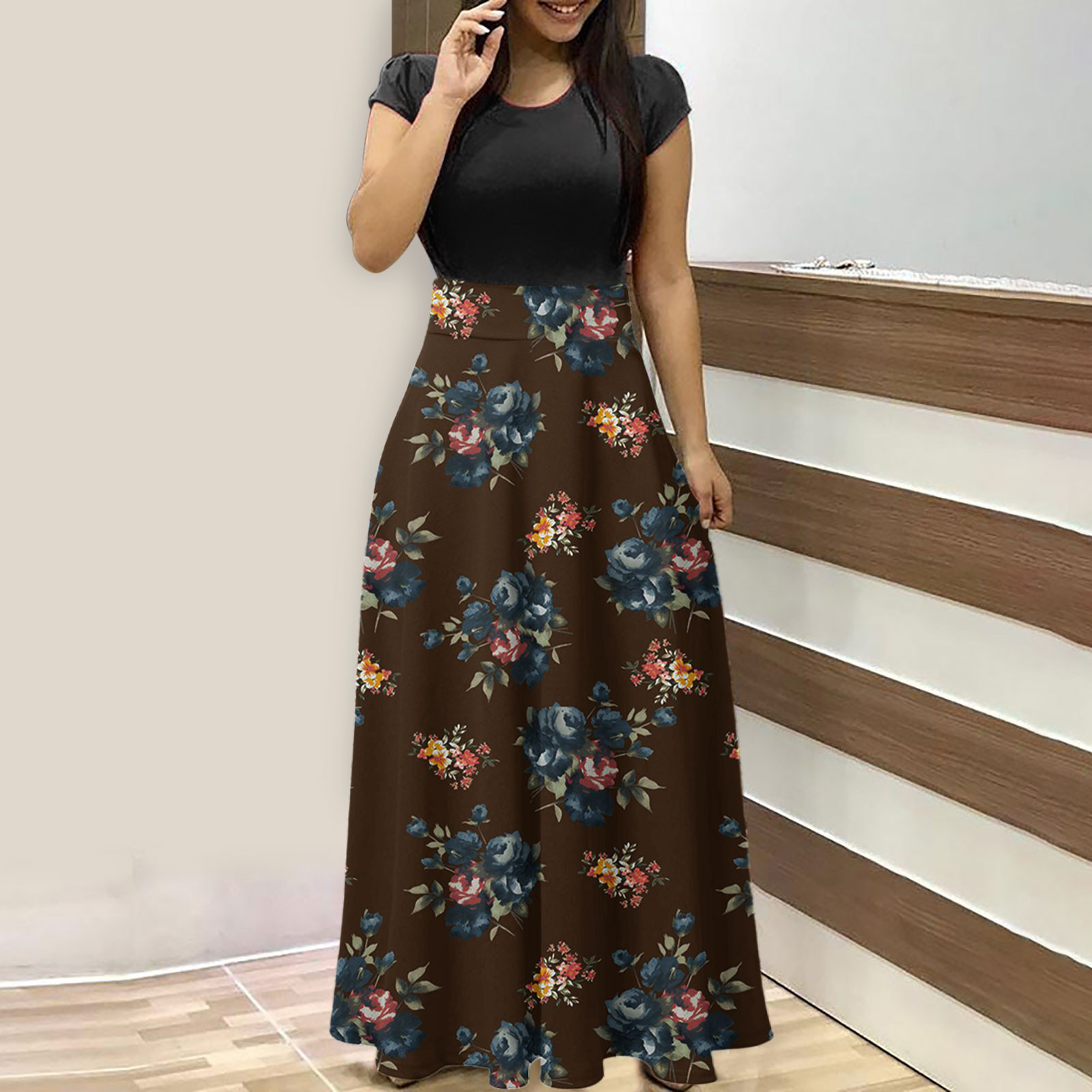 Robe d'Été pour Femmes 2024 Mode Grande Taille Teinture sur Nœuds Colorée Longue à Imprimé Floral Robes Plage Décontractées Maxi Robe d'Été Rabais de 50 % Liquidation!