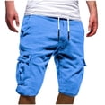 thumbnail image 2 of Mefallenssiah Men'S Sport Pure Color Bandage Casual Loose Sweatpants Drawstring Shorts Pant, 2 of 6