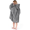 thumbnail image 2 of Bare Home Plush Sherpa Wearable Blanket - Fluffy & Soft - Lightweight - Adult, Gray, 2 of 7