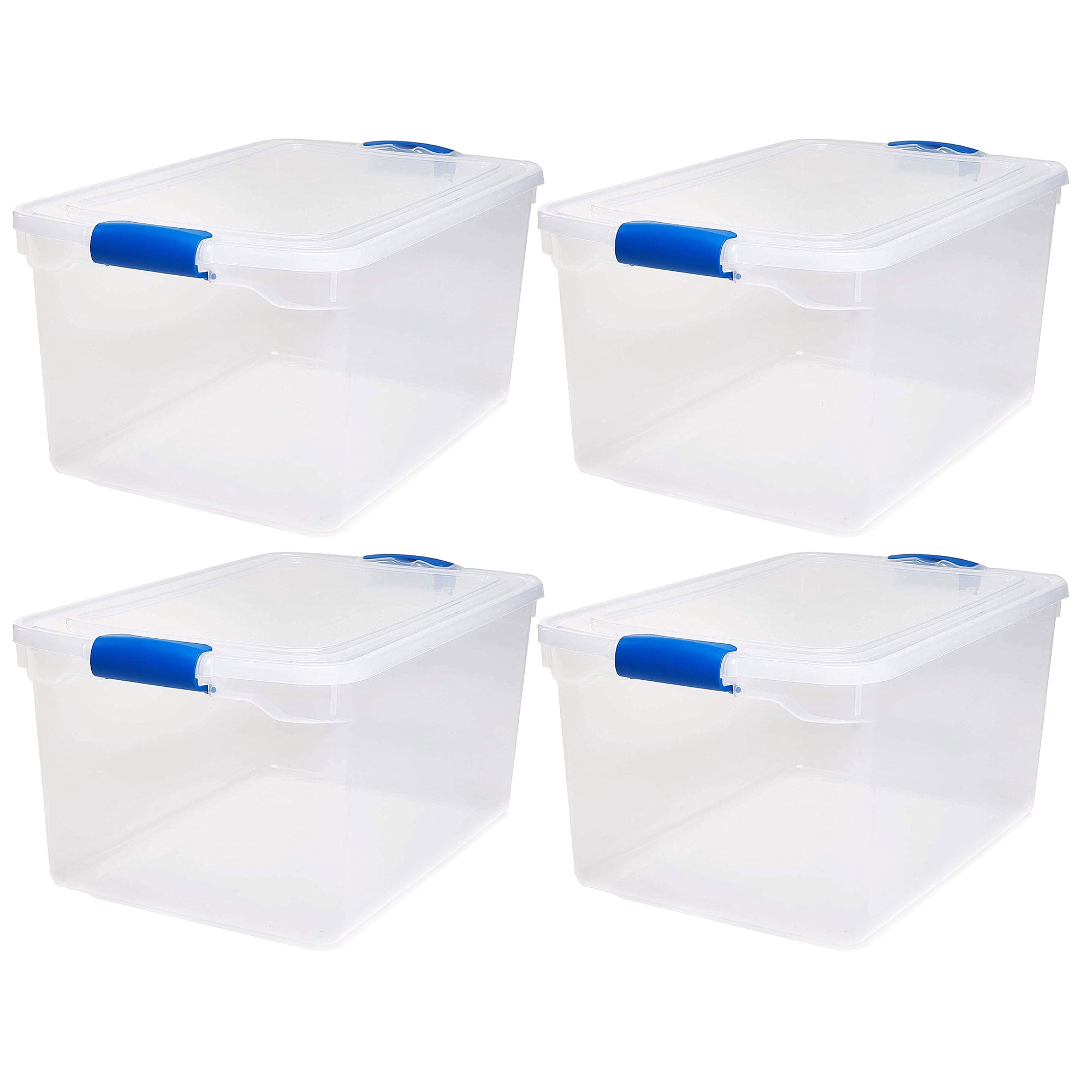 Homz 66-Quart Clear Plastic Stackable Storage Containers w/ Latch