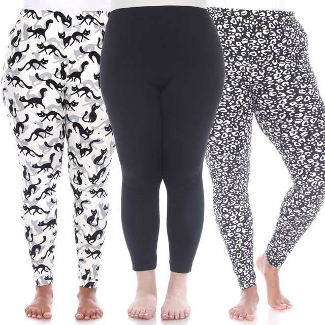 White Mark Leggings Imprimés Doux et Extensibles pour Femmes, Lot de 3