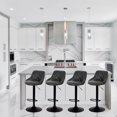 thumbnail image 2 of Bronte Living Leatherette Bar Stool with Adjustable Height, 360 Swivel Design, Floor Protection and Pedestal Base with Footrest - Series Janice - Set of 2, 2 of 9