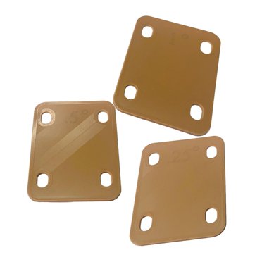 Xuanheng 3 Pieces Guitar Neck Shims Plate Guitar Neck Gaskets for Bass Guitar Masters Khaki