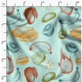 thumbnail image 2 of Soimoi Green Cotton Cambric Fabric Mix Fruits Print Fabric by the Yard 56 Inch Wide, 2 of 6