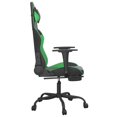thumbnail image 2 of vidaXL Gaming Chair with Footrest Black and Green Faux Leather, 2 of 5