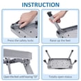 thumbnail image 2 of KK KINGRACK Metal Step Stool, Folding Step, Anti-Slip Wide Pedal, 330lbs, Gray, 2 of 7