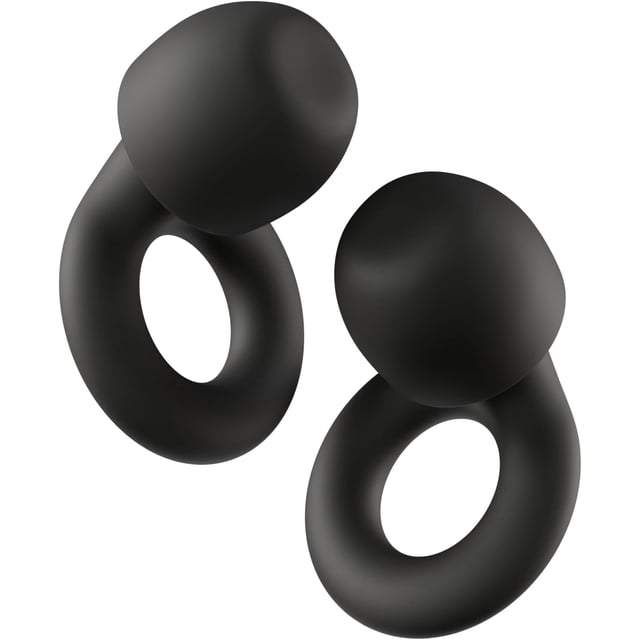 Quiet 2 Earplugs – Ultra-Comfy Reusable Noise-Reducing Earplugs for sleep, deep focus, travel, and noise sensitivity. Made from black silicone, these earplugs provide 24dB (SNR) noise reduction and certified hearing protection. Includes customizable ear tips in four sizes (XS, S, M, L) for side-sleepers and general use. Comes with a portable carry case for easy storage.