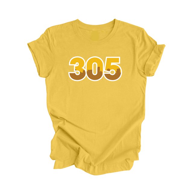 305 Miami Miami-Dade Florida USA Code Régional Skyline de la Ville Cadeau - T-Shirt Unisexe - Inspired X