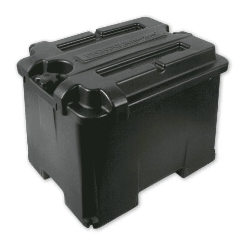 Noco Battery Box HM426 Fits Dual 6 Volt Group Batteries; Black; Polyethylene Plastic; Full Flow Ventilation; With Captive Lid; Large Cable Entry Holes; Impact Resistant To -40 Degree Fahrenheit