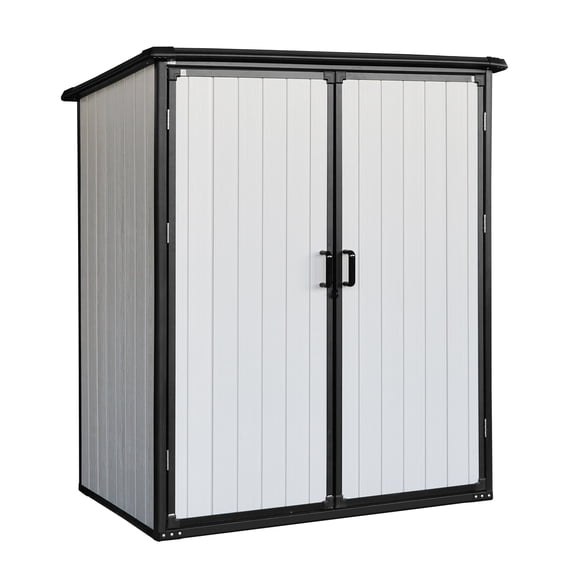 Remise de Rangement Extérieure 5x3 Pi Armoire en Résine Imperméable avec Portes Verrouillables