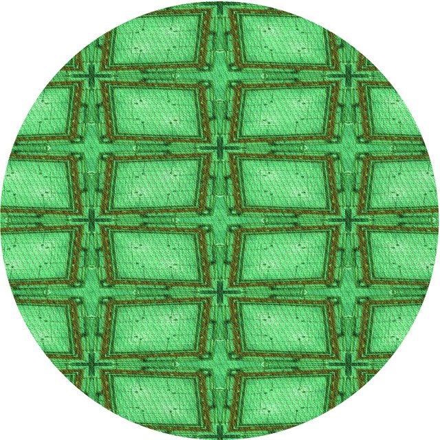 Ahgly Tapis Rond Lavable en Machine Intérieur Transitionnel Vert Forêt, 5 Pieds Rond