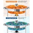 thumbnail image 2 of BeesClover Ensemble de 2 Plats Ronds en Acier Inoxydable de 5 Qt pour Friction, Serveurs de Buffet et Réchauds Alimentaires pour Traiteur, Fêtes, Mariages et Banquets, 2 of 6