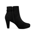 thumbnail image 3 of Unique Bargains Bottines à Talon Bloc à Plateforme pour Femme (Noir 6), 3 of 7