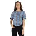 thumbnail image 1 of Inkmeso T-shirt Décontracté à Col Rond pour Femmes, Imprimé, Coupe Régulière, Ourlet Asymétrique, 1 of 7