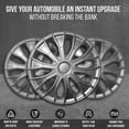 thumbnail image 4 of Wheel Cover Kit, 14 Inch Hubcaps Set of 4 Automotive Hub Caps with Universal Snap-On Retention Rings, 1-Tone ABS Plastic Silver Rim Covers for All Makes, Models (SG-5086-B-14), 4 of 7